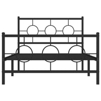 Thumbnail for Bettgestell mit Kopf- und Fußteil Metall Schwarz 107x203 cm