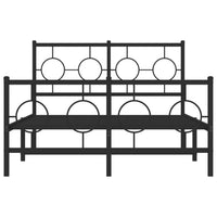 Thumbnail for Bettgestell mit Kopf- und Fußteil Metall Schwarz 120x190 cm