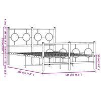 Thumbnail for Bettgestell mit Kopf- und Fußteil Metall Schwarz 120x190 cm