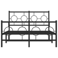 Thumbnail for Bettgestell mit Kopf- und Fußteil Metall Schwarz 120x200 cm