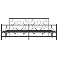 Thumbnail for Bettgestell mit Kopf- und Fußteil Metall Schwarz 193x203 cm