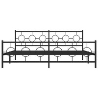 Thumbnail for Bettgestell mit Kopf- und Fußteil Metall Schwarz 200x200 cm