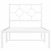 Thumbnail for Metallbett ohne Matratze mit Kopfteil Weiß 75x190 cm