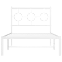 Thumbnail for Bettgestell mit Kopfteil Metall Weiß 90x200 cm