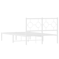 Thumbnail for Bettgestell mit Kopfteil Metall Weiß 120x200 cm