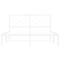 Thumbnail for Bettgestell mit Kopfteil Metall Weiß 135x190 cm