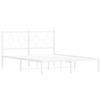 Thumbnail for Bettgestell mit Kopfteil Metall Weiß 140x190 cm
