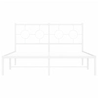 Thumbnail for Bettgestell mit Kopfteil Metall Weiß 140x190 cm