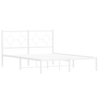 Thumbnail for Bettgestell mit Kopfteil Metall Weiß 140x200 cm