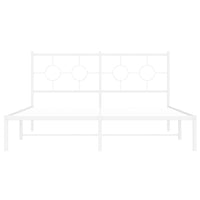 Thumbnail for Bettgestell mit Kopfteil Metall Weiß 150x200 cm