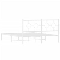Thumbnail for Bettgestell mit Kopfteil Metall Weiß 150x200 cm