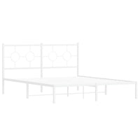 Thumbnail for Bettgestell mit Kopfteil Metall Weiß 160x200 cm