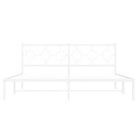 Thumbnail for Bettgestell mit Kopfteil Metall Weiß 180x200 cm