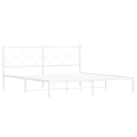 Thumbnail for Bettgestell mit Kopfteil Metall Weiß 183x213 cm