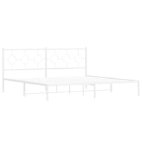 Thumbnail for Bettgestell mit Kopfteil Metall Weiß 200x200 cm