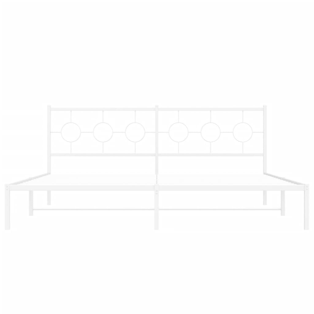 Bettgestell mit Kopfteil Metall Weiß 200x200 cm