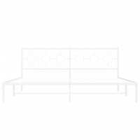 Thumbnail for Bettgestell mit Kopfteil Metall Weiß 200x200 cm