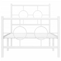 Thumbnail for Bettgestell mit Kopf- und Fußteil Metall Weiß 75x190 cm