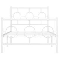 Thumbnail for Bettgestell mit Kopf- und Fußteil Metall Weiß 90x190 cm
