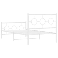 Thumbnail for Bettgestell mit Kopf- und Fußteil Metall Weiß 100x200 cm