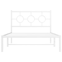 Thumbnail for Bettgestell mit Kopf- und Fußteil Metall Weiß 107x203 cm