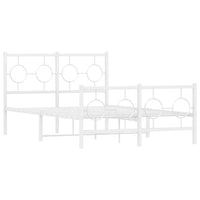 Thumbnail for Bettgestell mit Kopf- und Fußteil Metall Weiß 120x190 cm