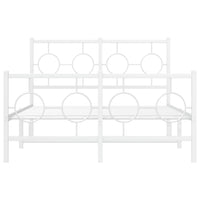 Thumbnail for Bettgestell mit Kopf- und Fußteil Metall Weiß 120x200 cm