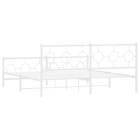 Thumbnail for Bettgestell mit Kopf- und Fußteil Metall Weiß 180x200 cm