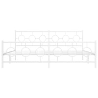 Thumbnail for Bettgestell mit Kopf- und Fußteil Metall Weiß 200x200 cm