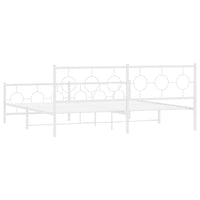 Thumbnail for Bettgestell mit Kopf- und Fußteil Metall Weiß 200x200 cm