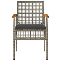 Thumbnail for Gartenstühle mit Kissen 4 Stk. Grau Poly Rattan Akazienholz