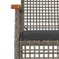 Thumbnail for 3-tlg. Bistro-Set mit Kissen Grau Poly Rattan Akazienholz
