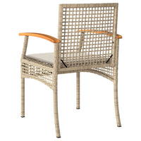 Thumbnail for 3-tlg. Bistro-Set mit Kissen Beige Poly Rattan Akazienholz