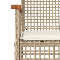 Thumbnail for 3-tlg. Bistro-Set mit Kissen Beige Poly Rattan Akazienholz