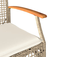 Thumbnail for 3-tlg. Bistro-Set mit Kissen Beige Poly Rattan Akazienholz