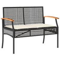 Thumbnail for 4-tlg. Garten-Lounge-Set mit Kissen Schwarz Poly Rattan