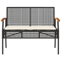 Thumbnail for 4-tlg. Garten-Lounge-Set mit Kissen Schwarz Poly Rattan