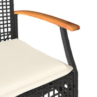 Thumbnail for 4-tlg. Garten-Lounge-Set mit Kissen Schwarz Poly Rattan