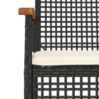 Thumbnail for 4-tlg. Garten-Lounge-Set mit Kissen Schwarz Poly Rattan