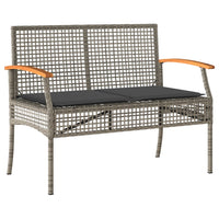 Thumbnail for 4-tlg. Garten-Lounge-Set mit Kissen Grau Poly Rattan