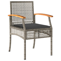 Thumbnail for 4-tlg. Garten-Lounge-Set mit Kissen Grau Poly Rattan