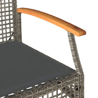 Thumbnail for 4-tlg. Garten-Lounge-Set mit Kissen Grau Poly Rattan