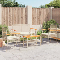Thumbnail for 4-tlg. Garten-Lounge-Set mit Kissen Beige Poly Rattan