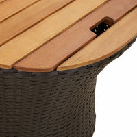 Thumbnail for Garten-Beistelltische 2 Stk. mit Holzplatte Schwarz Poly Rattan