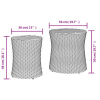 Thumbnail for Garten-Beistelltische 2 Stk. mit Holzplatte Schwarz Poly Rattan