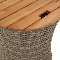 Thumbnail for Garten-Beistelltische 2 Stk. mit Holzplatte Grau Poly Rattan