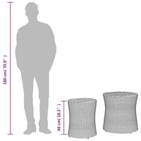 Thumbnail for Garten-Beistelltische 2 Stk. mit Holzplatte Grau Poly Rattan