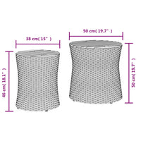 Thumbnail for Garten-Beistelltische 2 Stk. mit Holzplatte Grau Poly Rattan