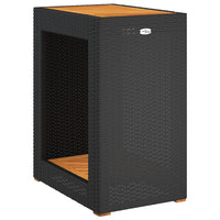Thumbnail for Garten-Beistelltisch mit Holzplatte Schwarz Poly Rattan