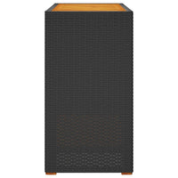 Thumbnail for Garten-Beistelltisch mit Holzplatte Schwarz Poly Rattan